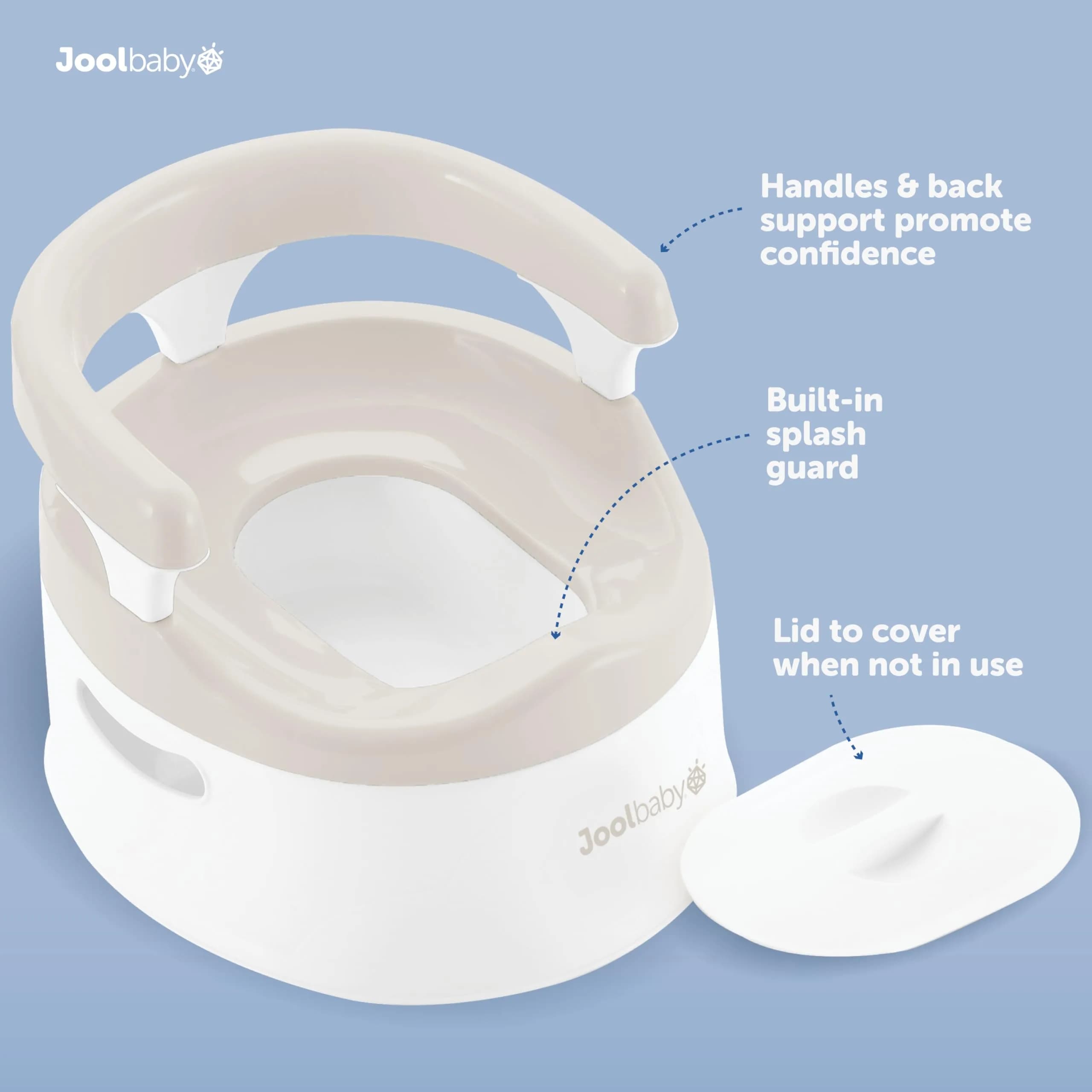 Jool Baby Potty Chair for Toddler Toilet Training - Splash Guard & Back Support (Oatmeal) | Lightweight & Supportive thumbnail 3