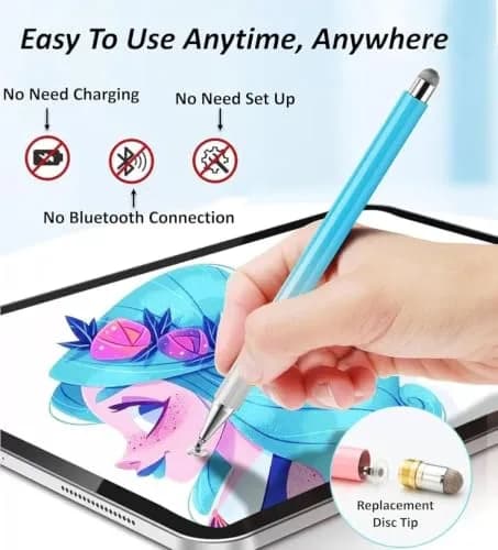 fllynewrite Blue Stylus Pen for Samsung Galaxy Tab A9/A8/A7/A7 Lite, iPad Pro/iPhone/Fire HD/Surface/HP | High Sensitivity & Precision thumbnail 4