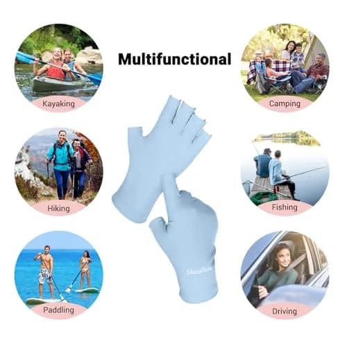 MelodySusie Fingerless UV Protection Gloves for Gel Manicure | UPF 50+ Blocks 99% UV Rays thumbnail 4