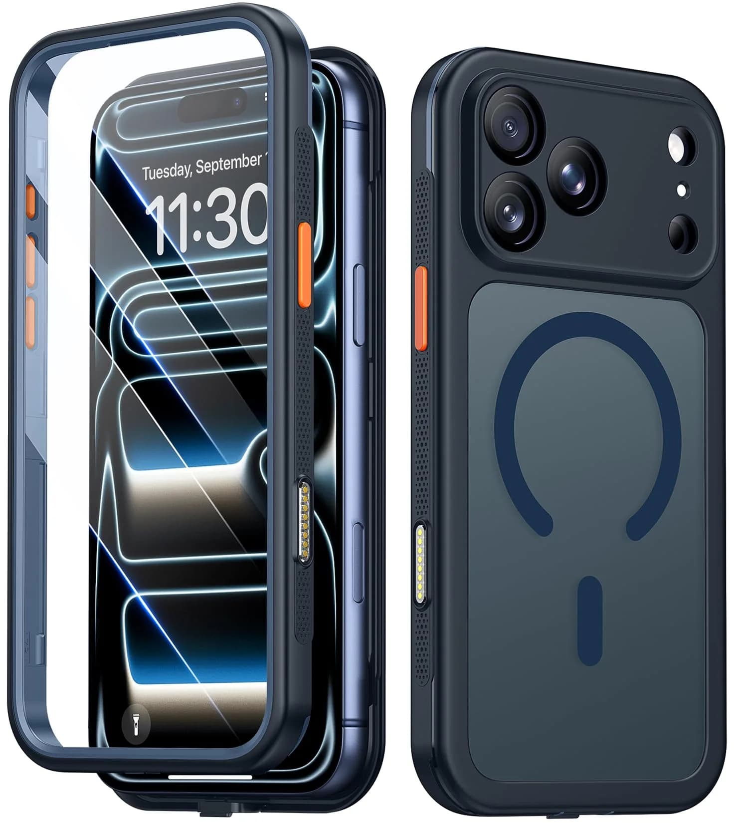 Red2Fire Military Grade Case for iPhone 17 6.3" with Screen & Camera Protector, MagSafe Compatible, Black | Heavy Duty Drop Proof — Blue / for iPhone 17 Pro 6.3"