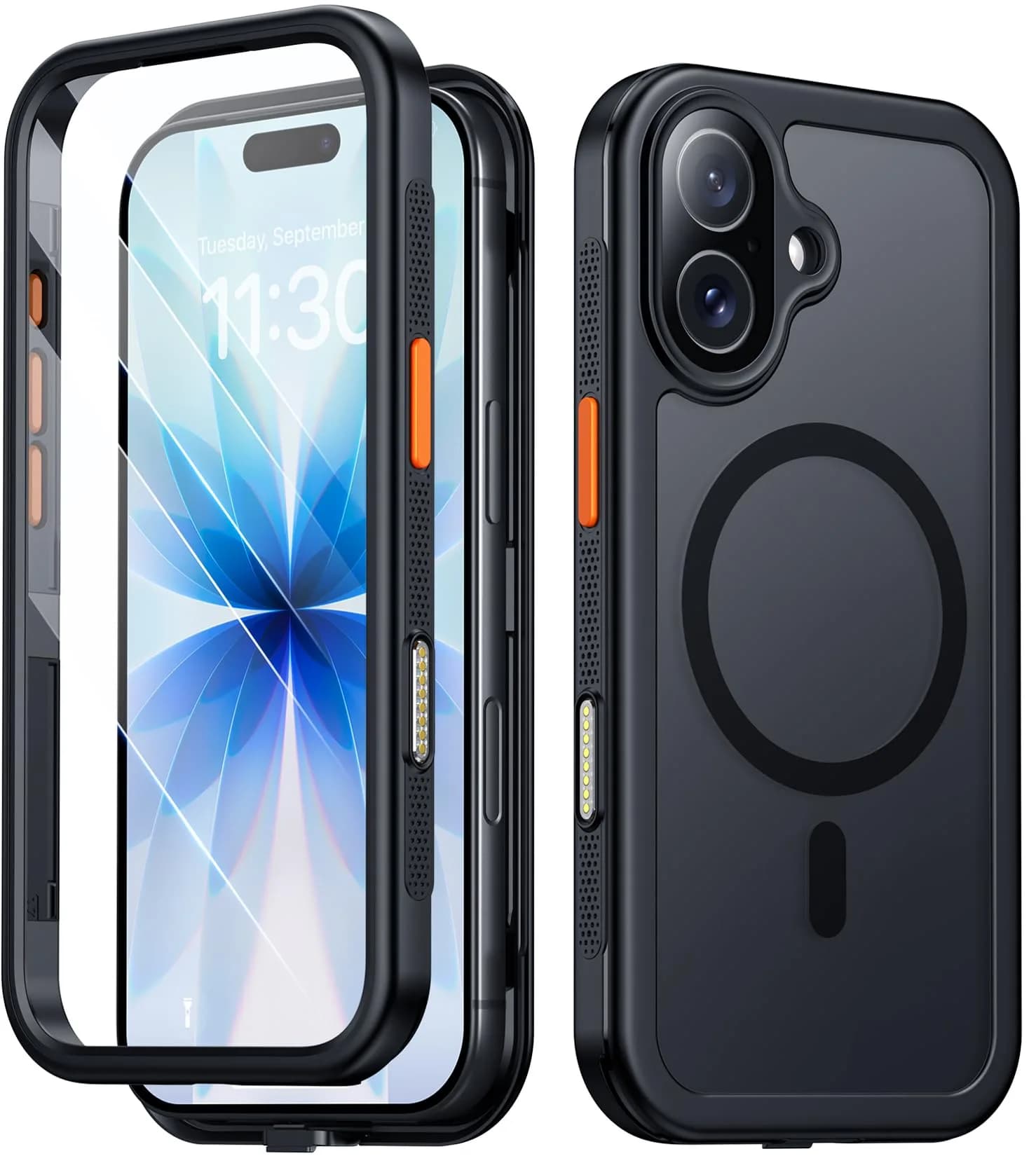 Red2Fire Military Grade Case for iPhone 17 6.3" with Screen & Camera Protector, MagSafe Compatible, Black | Heavy Duty Drop Proof - main product image