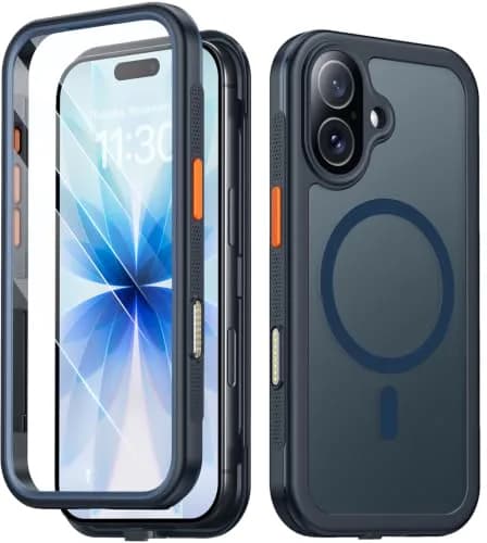Red2Fire for iPhone 17 Case with Built-in Screen Protector & Camera Protector, MagSafe Compatible, Military Grade Drop Proof, Full-Body Bumper Shockproof Phone Cover 6.3" Blue thumbnail 1