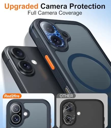 Red2Fire for iPhone 17 Case with Built-in Screen Protector & Camera Protector, MagSafe Compatible, Military Grade Drop Proof, Full-Body Bumper Shockproof Phone Cover 6.3" Blue thumbnail 8