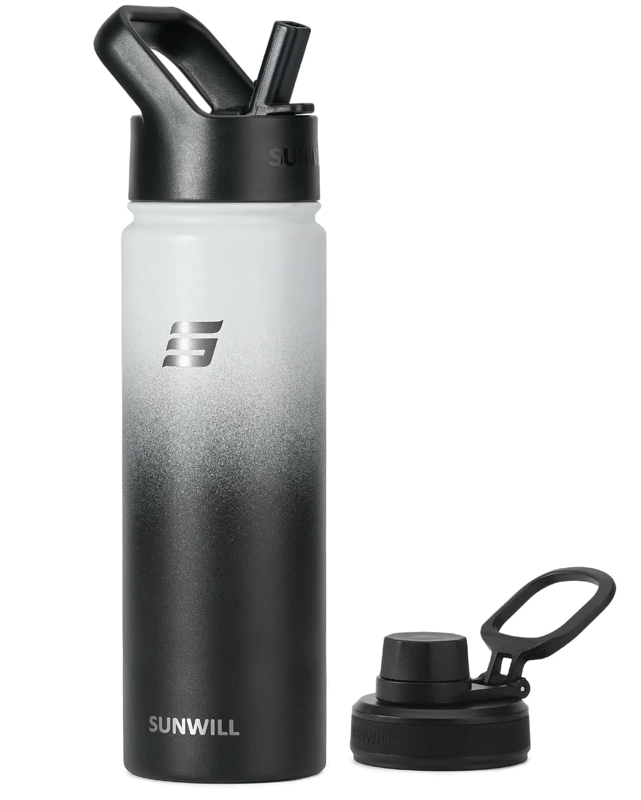 SUNWILL Insulated Water Bottle with Straw & Chug Lid, 22 oz Stainless Steel | Double-Wall Vacuum, Leak-Proof, Powder Coated Finish - main product image