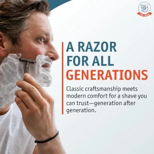 MERKUR 23C Double-Edge Safety Razor for Men, Metallic Grey Long Handle | German Craftsmanship for a Smooth, Plastic-Free Shave thumbnail 5