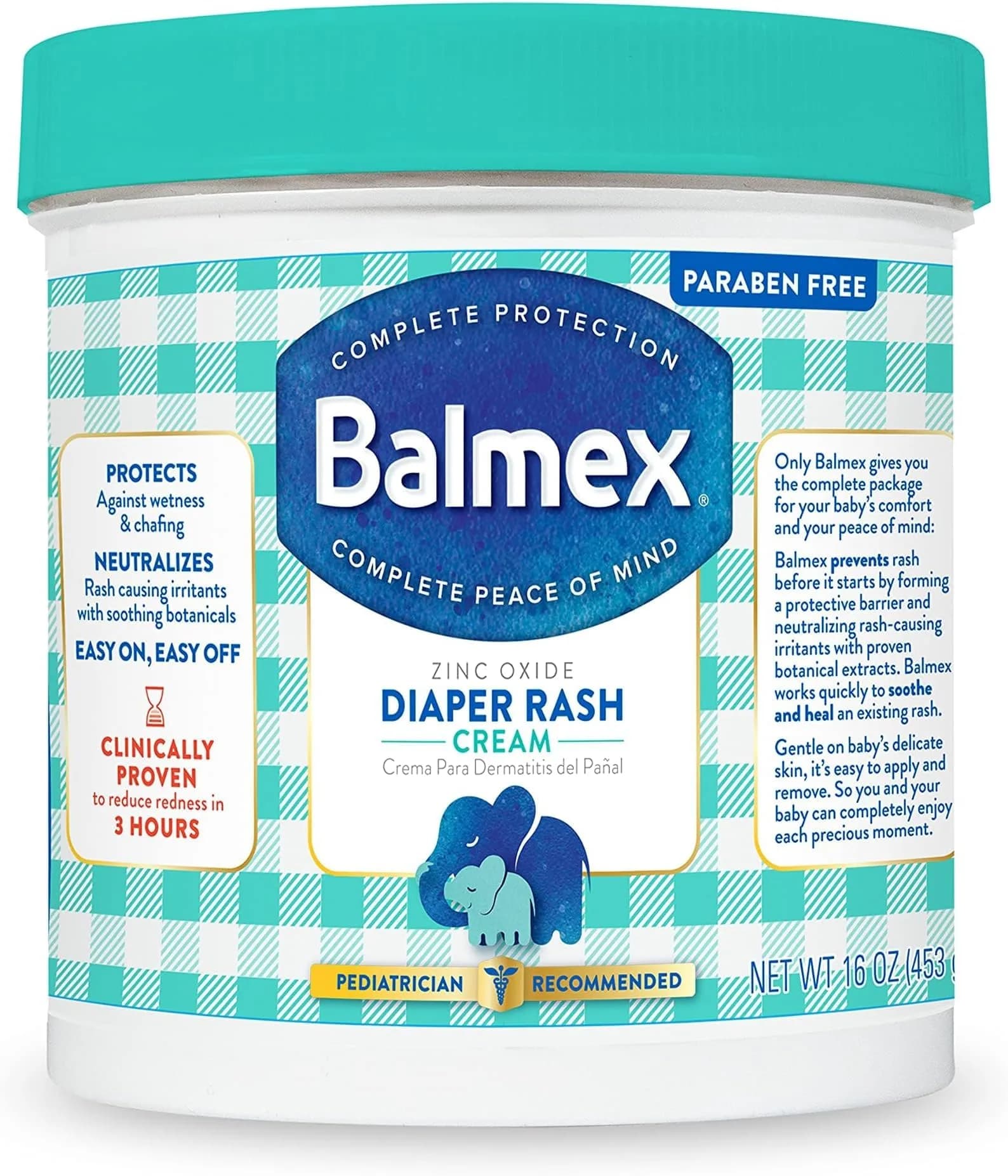 Balmex Zinc Oxide 16oz Skin Protectant for Baby | Fast Relief & Gentle Care — White