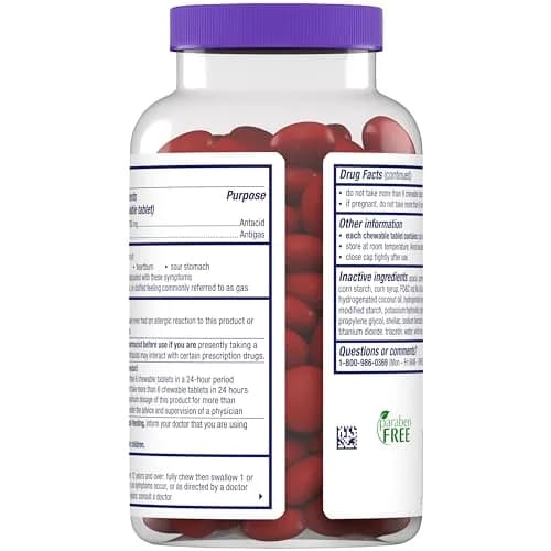 Alka-Seltzer Heartburn + Gas Relief Chews 180 Count | Fast Antacid + Antigas Relief for Heartburn, Gas, Bloating thumbnail 9