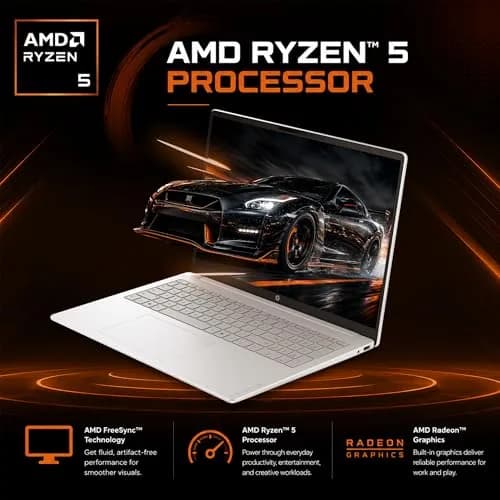 HP OmniBook 3 Flagship 16" 2K Touchscreen Laptop Bundle with Docking Station, AMD Ryzen 5, 16GB RAM, 1TB PCIe SSD, IPS, WiFi 6, AI Copilot, Windows 11 Pro thumbnail 4