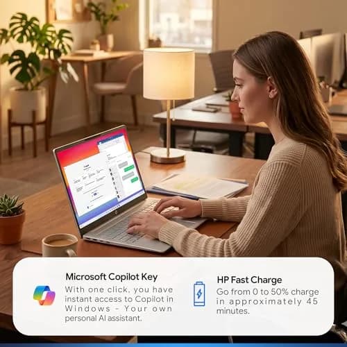 HP OmniBook 3 Flagship 16" 2K Touchscreen Laptop Bundle with Docking Station, AMD Ryzen 5, 16GB RAM, 1TB PCIe SSD, IPS, WiFi 6, AI Copilot, Windows 11 Pro thumbnail 5