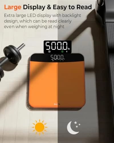 Ovutek 500lb Digital Bathroom Scale with App & 11.8x11.8in Platform | Accurate to 0.05kg (0.1lb) thumbnail 4