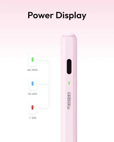 Metapen Pencil Air8 Stylus for iPad 2018-2026, 10 Min Faster Charge, Palm Rejection, Pink | Precision Input Pen thumbnail 7