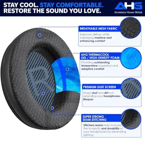AHG AE2 Cool Gel Ear Pads Compatible with Bose SoundLink ae2 Headphones | Refresh & Stay Cool (120 chars) thumbnail 3