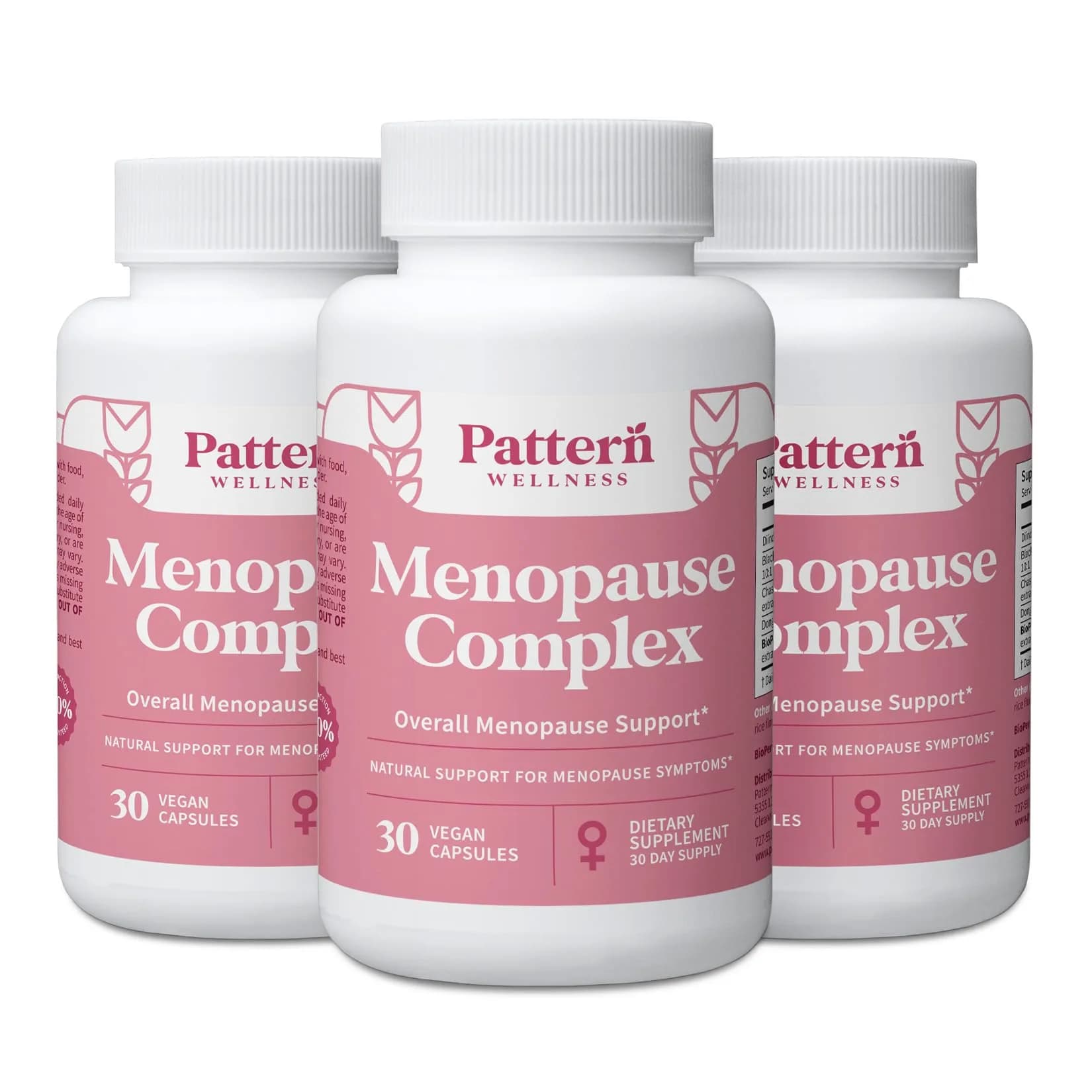 Pattern Wellness Menopause Complex Supplement – 90 Vegan Capsules | Herbal Support for Women’s Balance