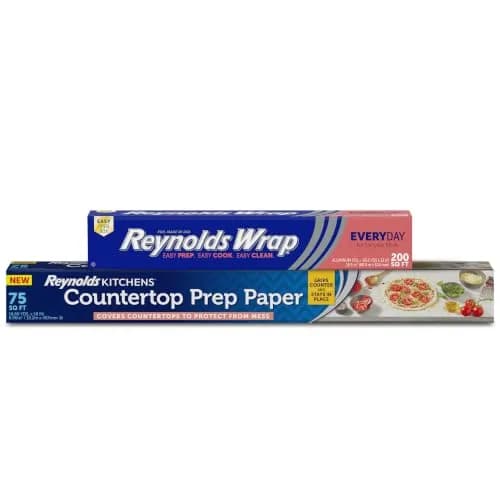 Reynolds Wrap Everyday Strength Aluminum Foil Roll & Countertop Prep Paper Bundle 200 Sq. Ft. Foil | 75 Sq. Ft. Paper | 275 Sq. Ft. Total thumbnail 1