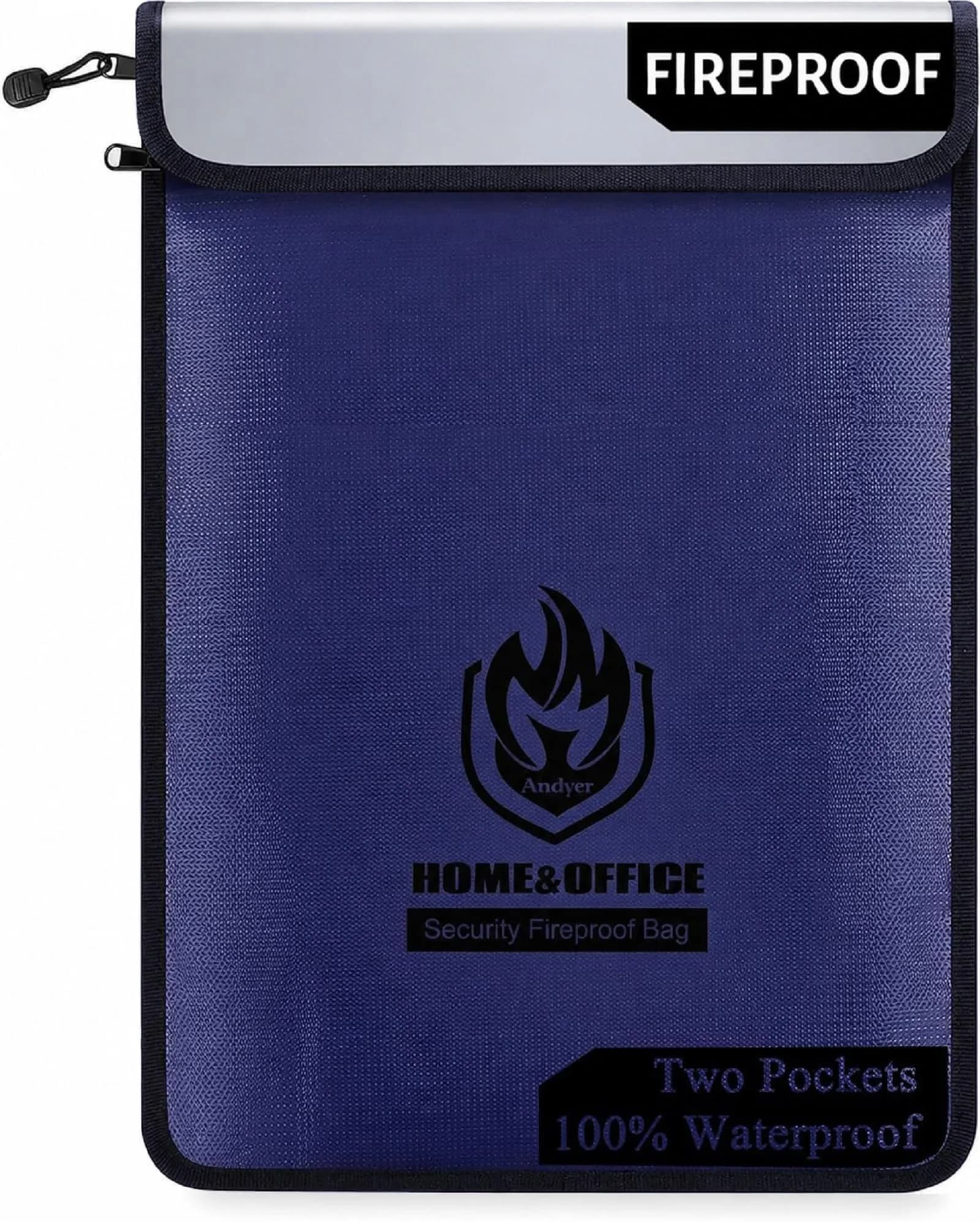 andyer Fireproof Document Bag 38cm x 28cm (15"x11") | UL Certified Fire & Water Resistant for Valuables