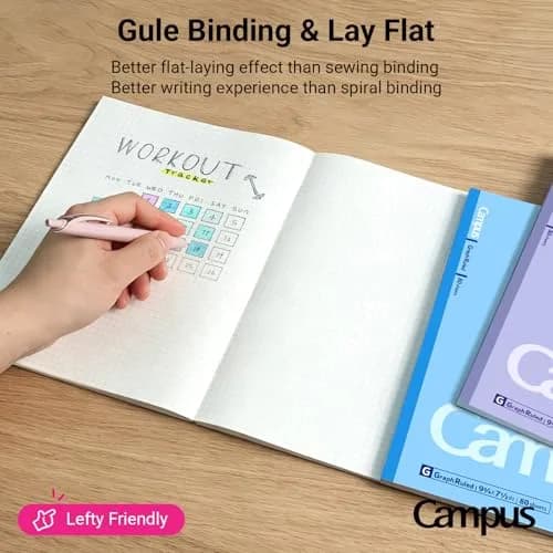 KOKUYO Campus Composition Notebooks, 9-3/4" x 7-1/2" Wide Ruled, 160 Pages (80 Sheets Each) | Lay-Flat Design, Bleed-Resistant Paper, Pack of 3 thumbnail 4