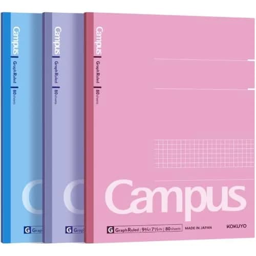 KOKUYO Campus Composition Notebooks 9-3/4" x 7-1/2" 5mm Grid (160 Pages / 80 Sheets Each, Pack of 3) thumbnail 1
