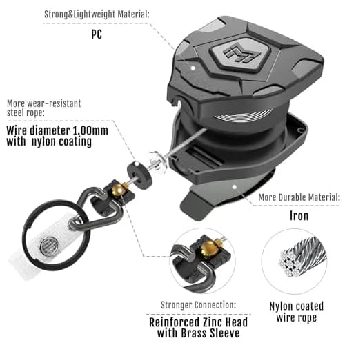 MNGARISTA Heavy Duty Retractable Badge Reel 8 Pack | 8 oz Pull Force, 31.5'' Steel Cord thumbnail 5