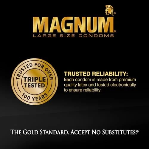 TROJAN Magnum XL Large Size Lubricated Condoms 24 Count (12 Count, Pack of 2) | America's #1 Condom for Comfort and Protection thumbnail 4