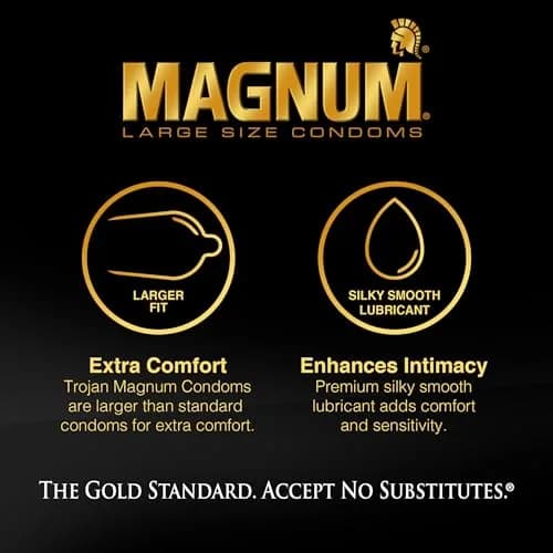 TROJAN Magnum XL Large Size Lubricated Condoms 24 Count (12 Count, Pack of 2) | America's #1 Condom for Comfort and Protection thumbnail 2