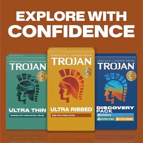 TROJAN Ultra Ribbed Condoms 72 Count (Pack of 2) | Deep Ribs for Partner Stimulation thumbnail 6