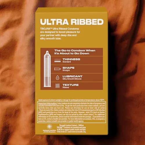 TROJAN Ultra Ribbed Condoms 72 Count (Pack of 2) | Deep Ribs for Partner Stimulation thumbnail 9