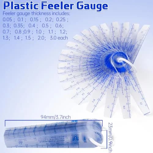Trandraft Plastic Feeler Gauge Set 0.05mm-3mm Metric 21 Leaves | Precision Measuring Tool for Gaps and Slots thumbnail 2