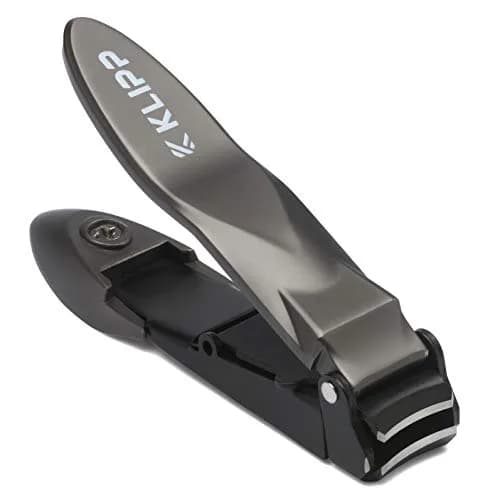 KLIPP Heavy Duty Nail Clippers for Men with Catcher (2-Pack, Matte Black) | Razor-Sharp Self-Collecting Fingernail & Toenail Cutter thumbnail 1