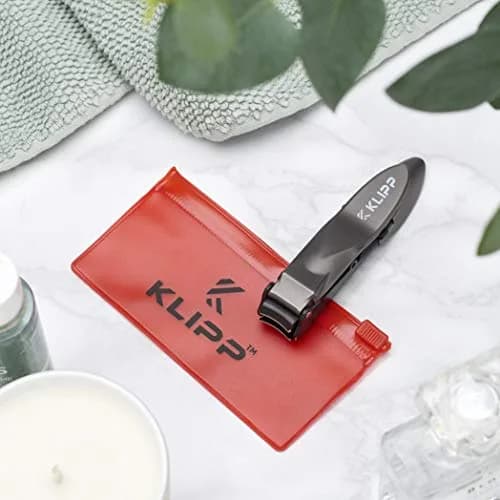 KLIPP Heavy Duty Nail Clippers for Men with Catcher (2-Pack, Matte Black) | Razor-Sharp Self-Collecting Fingernail & Toenail Cutter thumbnail 5