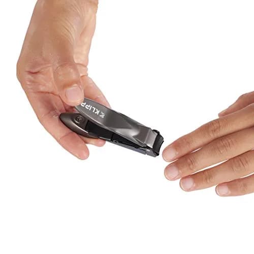 KLIPP Heavy Duty Nail Clippers for Men with Catcher (2-Pack, Matte Black) | Razor-Sharp Self-Collecting Fingernail & Toenail Cutter thumbnail 3