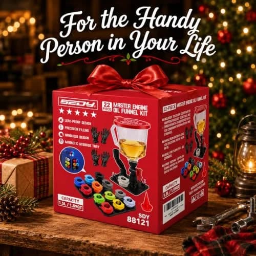 SEDY 22-Piece Engine Oil Funnel Kit with Magnetic Base & 1.59 QT No-Spill Funnel | Hands-Free Oil Filling for Cars & Motorcycles thumbnail 9