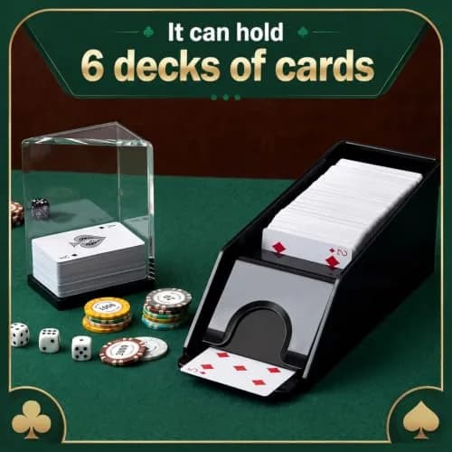 Honoson Blackjack Shoe and Discard Tray Set 6 Deck Acrylic | Casino Game Accessory thumbnail 2