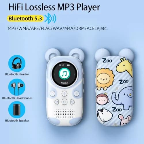 RUIZU Cute Panda MP3 Player for Kids 32GB | Bluetooth 5.3, Built-in Speaker, 100-Hour Battery thumbnail 3