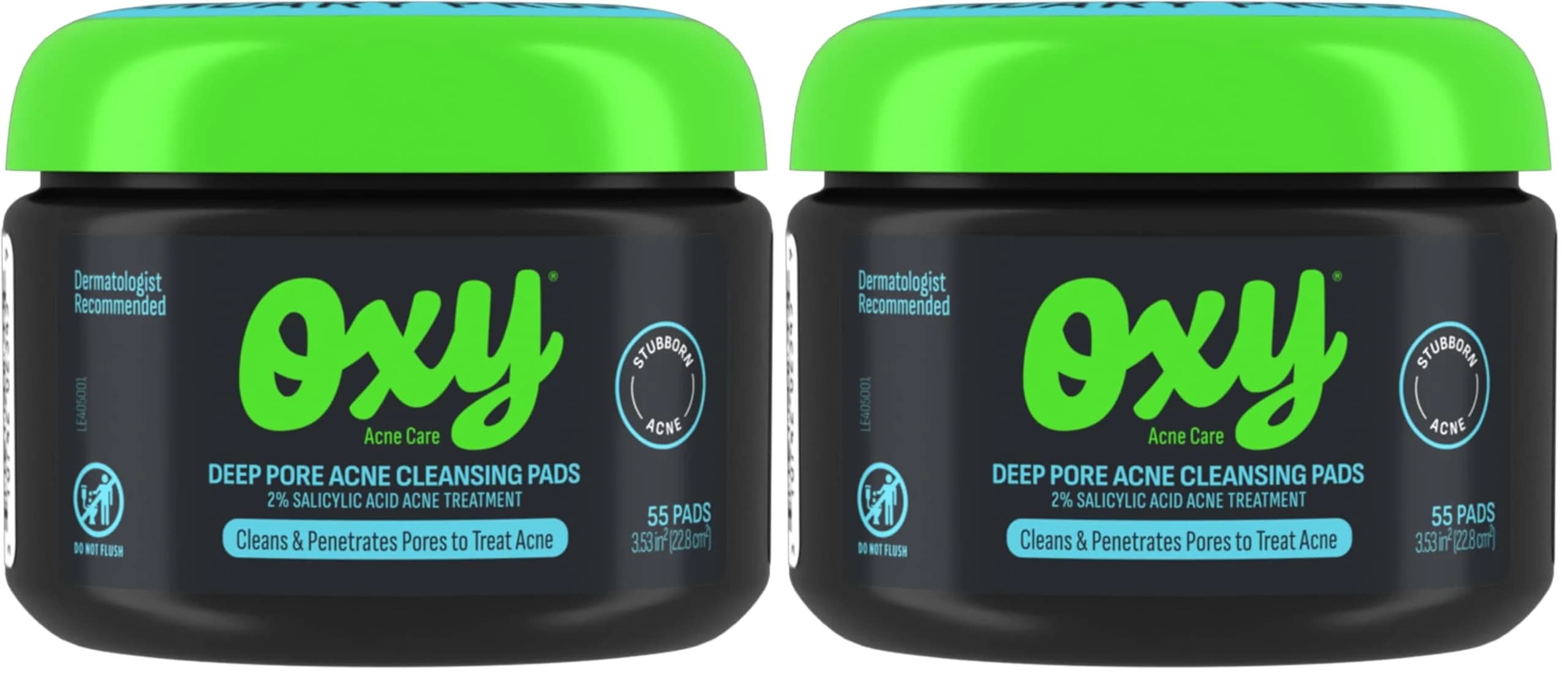 Oxy Deep Pore Acne Cleansing Pads with 2% Salicylic Acid | 55 Count (Pack of 1) — Pack of 2