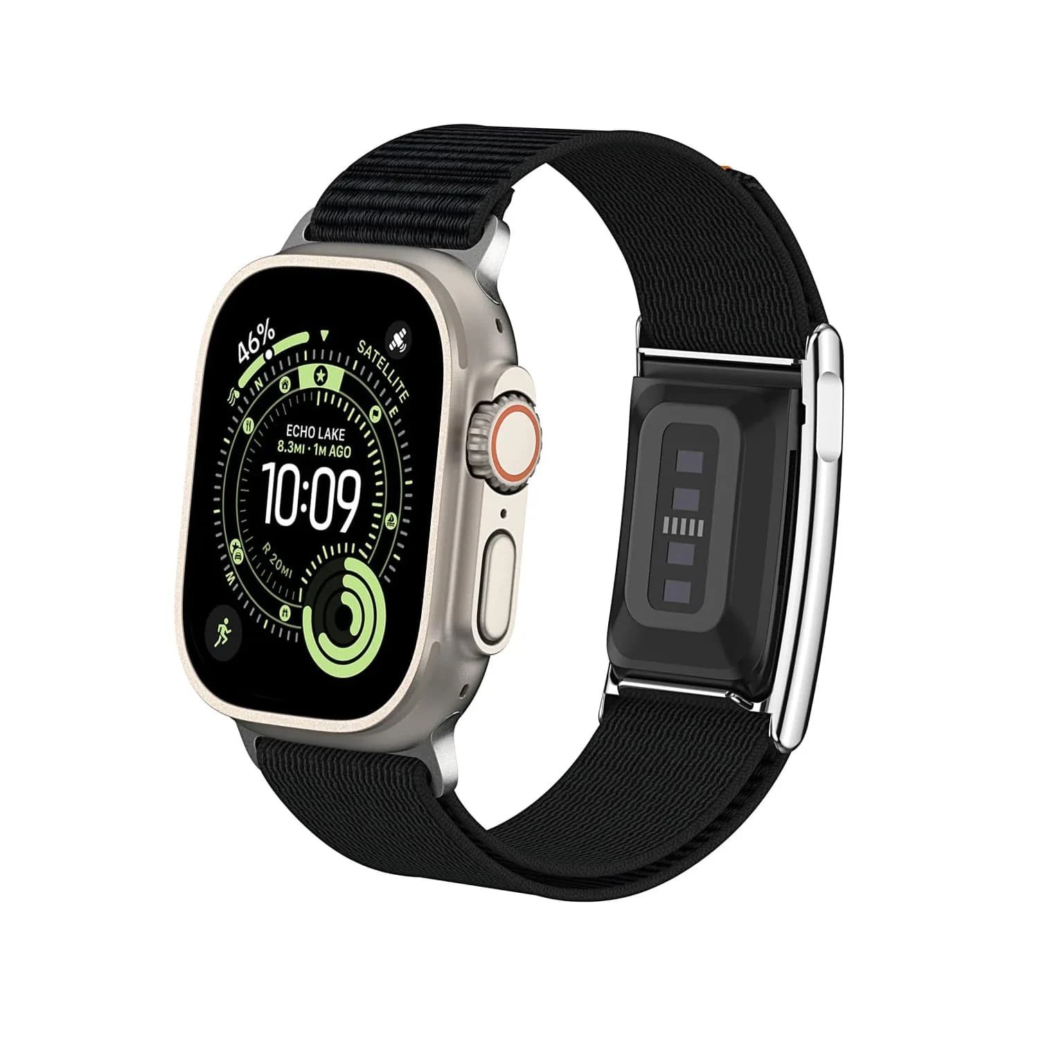 MAKCPOIMER Nylon Sport Band Combo for Whoop 5.0 & Apple Watch 49/45/44/42mm | Adjustable Black Fitness Wristband — Black / Combo 38/40/41/42mm(series11/10)