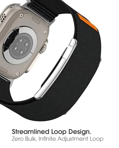 MAKCPOIMER Black Nylon Sport Band Combo for Whoop 5.0 & Apple Watch 38/40/41/42mm | Adjustable Fitness Wristband with Metal Bumper Case thumbnail 3