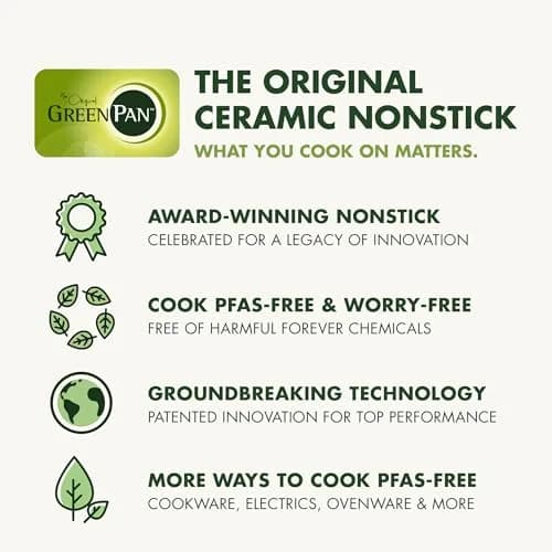 GreenPan Rio Advanced 8" Frying Pan Skillet, Ceramic Nonstick PFAS-Free, Induction Ready, Cream White | 20 cm Diameter thumbnail 4