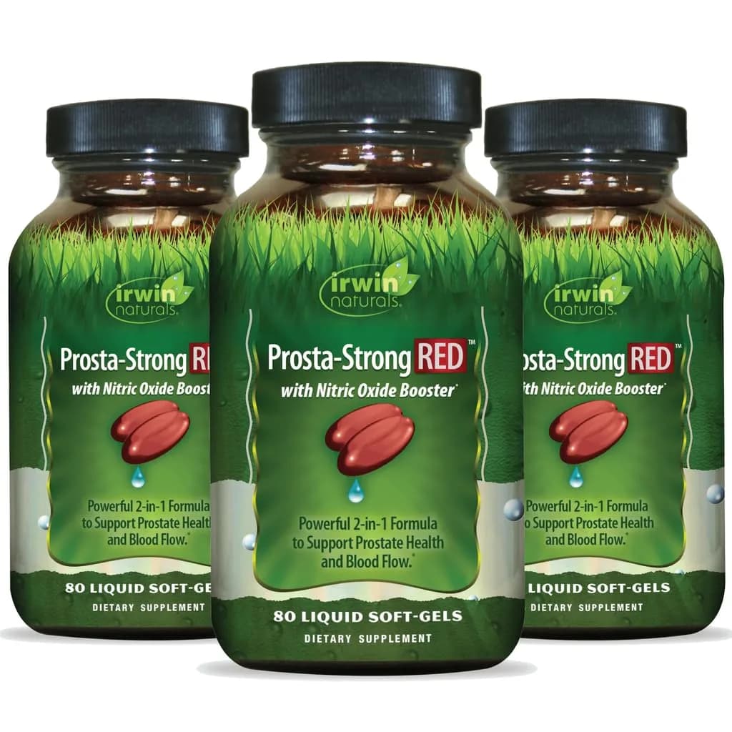 Irwin Naturals Prosta-Strong RED with Nitric Oxide Booster 80 Count | Supports Prostate & Circulation