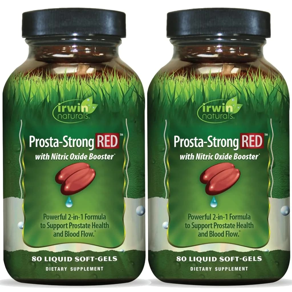 Irwin Naturals Prosta-Strong RED with Nitric Oxide Booster 80 Count | Supports Prostate & Circulation
