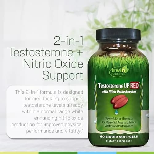 Irwin Naturals Testosterone UP RED with Nitric Oxide Booster | 60 ct 2-Pack thumbnail 5