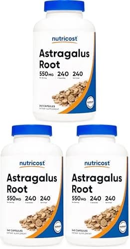 Nutricost Astragalus Capsules 550mg 240 Count (Pack of 3) | 550mg Herbal Supplement thumbnail 1