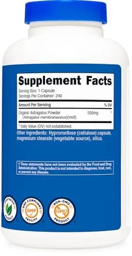 Nutricost Astragalus Capsules 550mg 240 Count (Pack of 3) | 550mg Herbal Supplement thumbnail 5