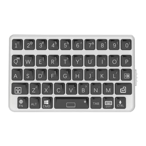 EXknight Mini Bluetooth Keyboard - Retro Clicky Style, White & Black | Portable Wireless Keyboard for Phone, iPad, Tablet, Laptop thumbnail 1