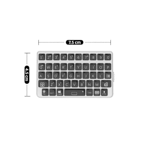 EXknight Mini Bluetooth Keyboard - Retro Clicky Style, White & Black | Portable Wireless Keyboard for Phone, iPad, Tablet, Laptop thumbnail 2