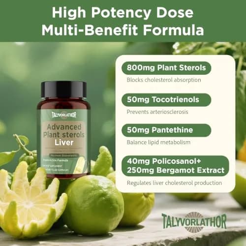 Talyvorlathor Advanced Cholesterlo Liquid Capsules 90 Count | Plant Sterols & Bergamot for Heart & Liver Support thumbnail 3