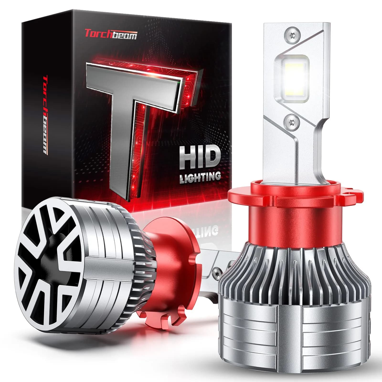 Torchbeam D4S HID Xenon Headlight Bulbs 6000K Cool White 60000LM Pack of 2 | Plug-and-Play HID System for Cars