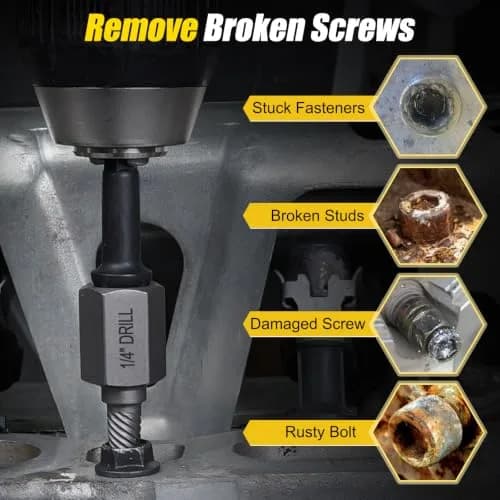 Topec 15-Piece Easy Out Screw Extractor Set 3/8'' Drive | Removes Broken, Rounded, Stripped Bolts & Screws thumbnail 6