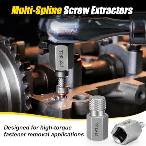 Topec 15-Piece Easy Out Screw Extractor Set 3/8'' Drive | Removes Broken, Rounded, Stripped Bolts & Screws thumbnail 2