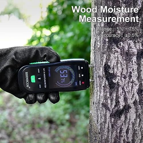 RDINSCOS Rechargeable Moisture Meter for Wood, Walls & Hardwood (Orange) | Pin-Type Digital Moisture Tester with Large Color Display thumbnail 2