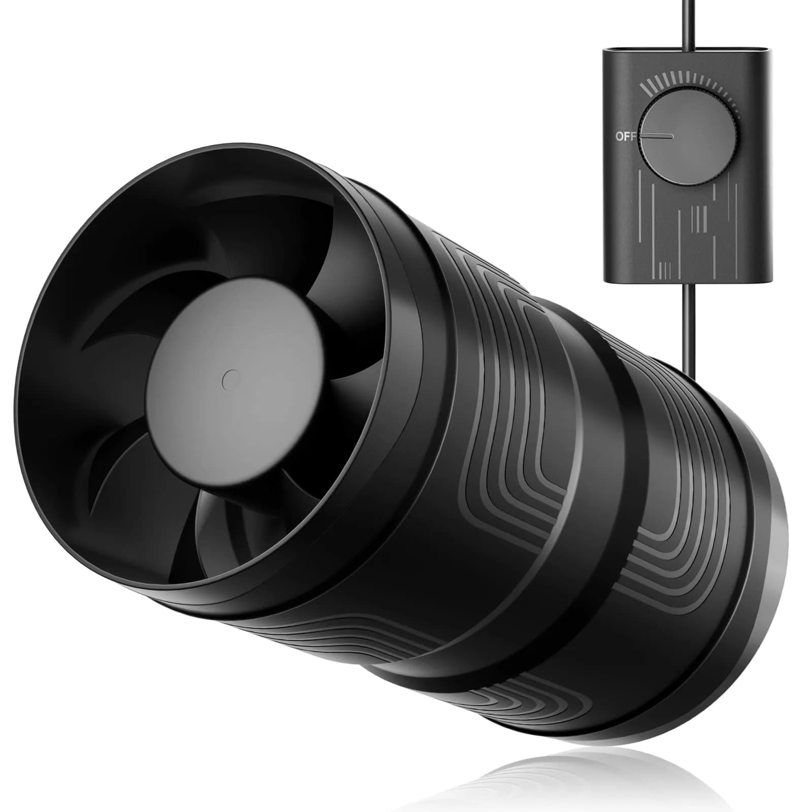 Hon&Guan 6 Inch Inline Duct Fan with Controller - 345 CFM Airflow, 19.2W, 32 dBA | Low Noise Ventilation for Grow Rooms & Bathrooms — 4 Inch New